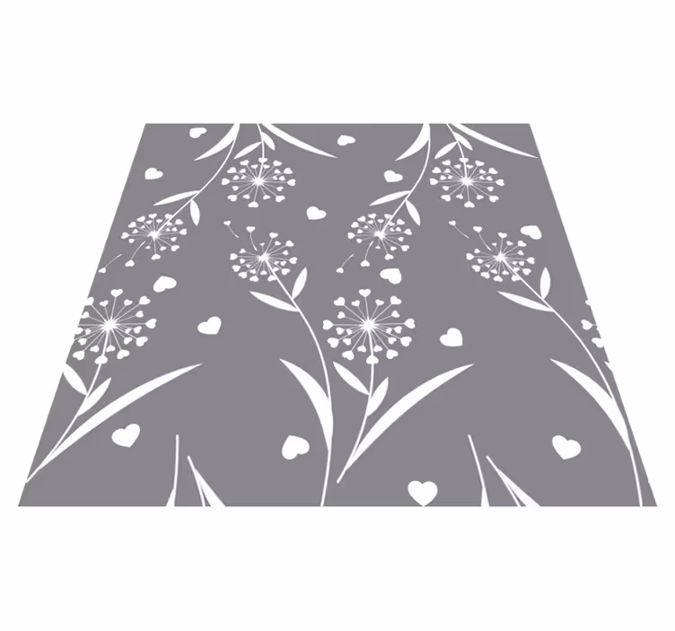 Çiçekler ve bitkiler pvc halı beyaz dandelionlar - TenStickers