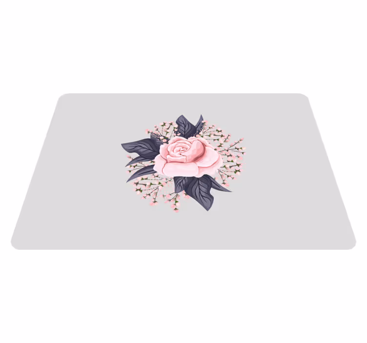 Çiçekler ve bitkiler pvc halı pembe muhteşem tasarım - TenStickers