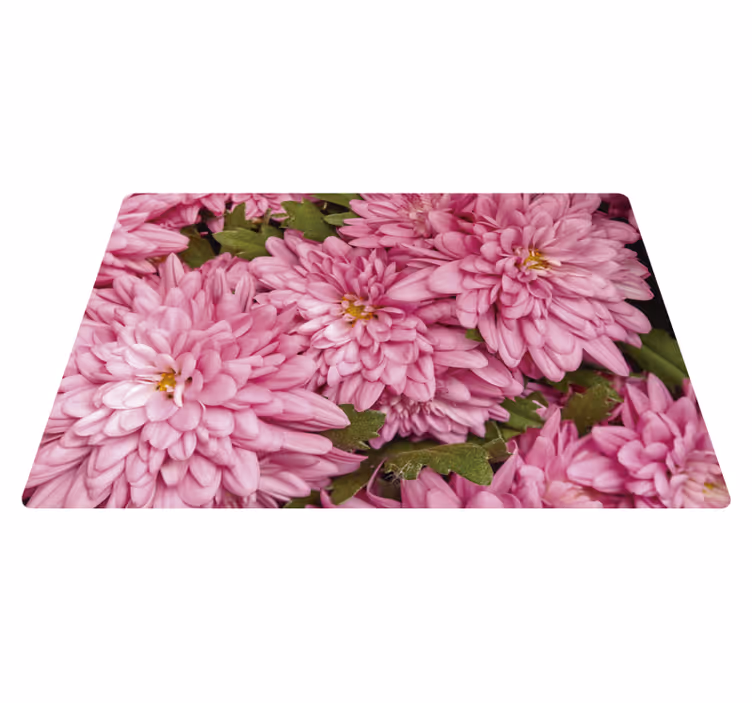 Çiçekler ve bitkiler pvc halı pembe çiçekli bahar - TenStickers