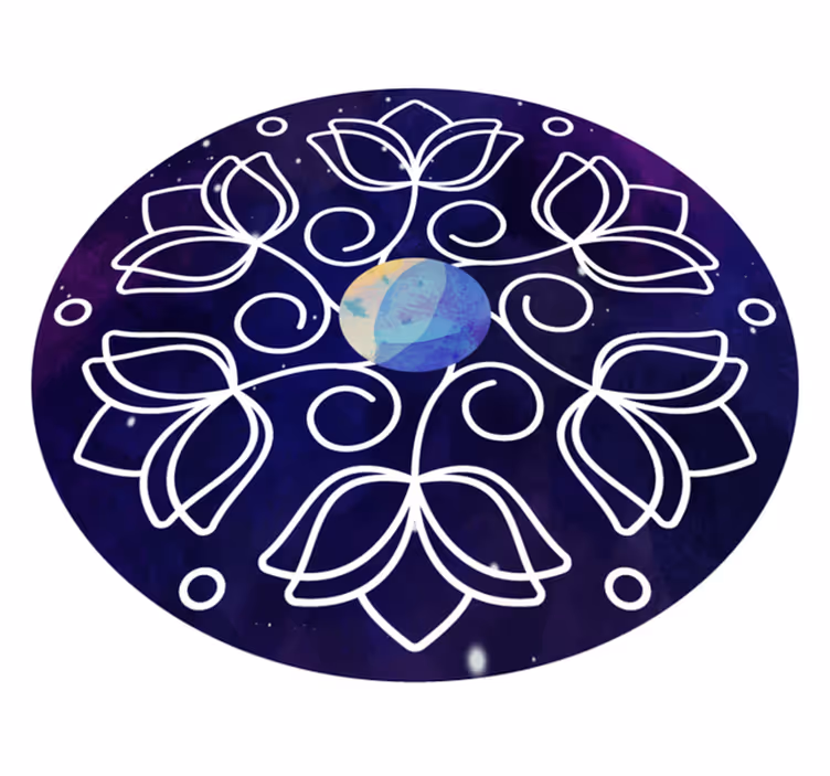 Çiçekler ve bitkiler pvc halı lotus deseni tasarımı - TenStickers