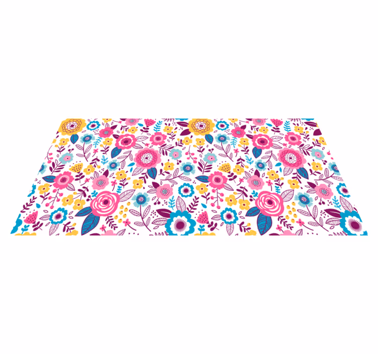 Çiçekler ve bitkiler pvc halı kallax pembe çiçekler - TenStickers