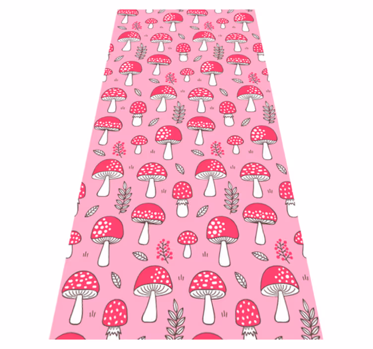 Çiçekler ve bitkiler pvc halı klasik pembe mantarlar - TenStickers