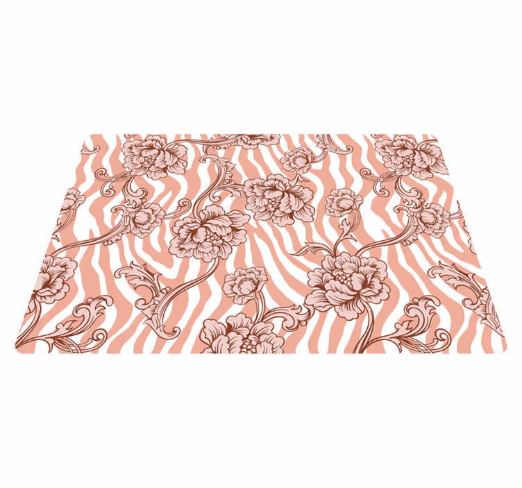 Çiçekler ve bitkiler pvc halı kaplanmış zebra desenli laptop - TenStickers