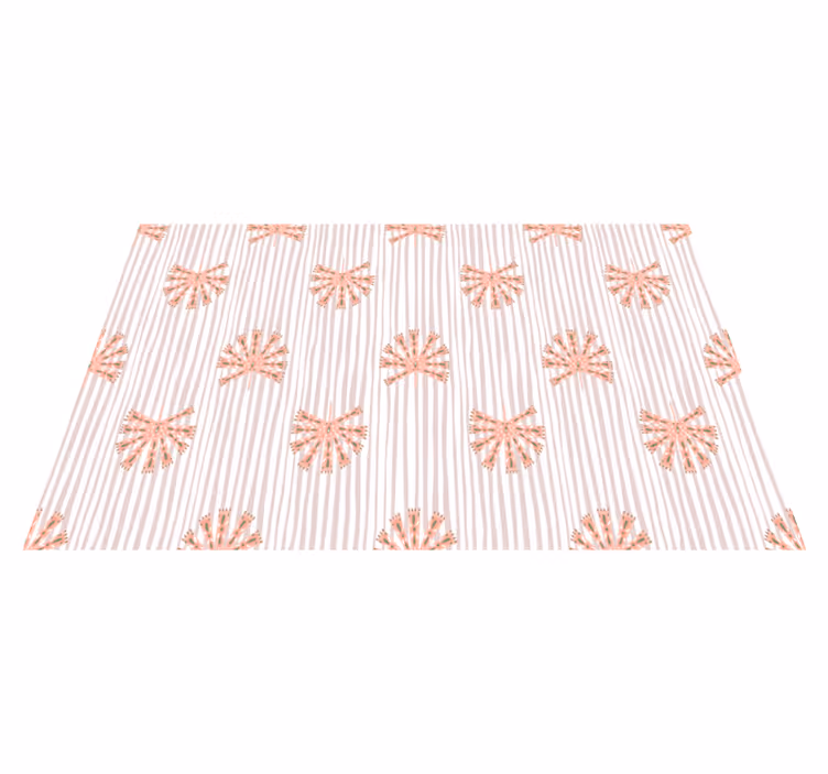 Çiçekler ve bitkiler pvc halı geometrik süslemeli pembe - TenStickers