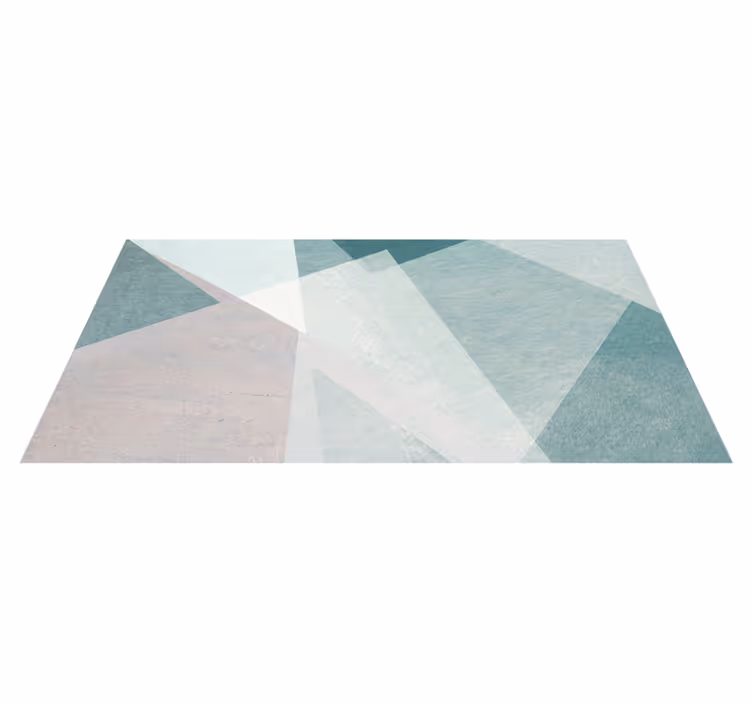 Geometrik pvc halı teal pastel geometrik kaplamalar - TenStickers
