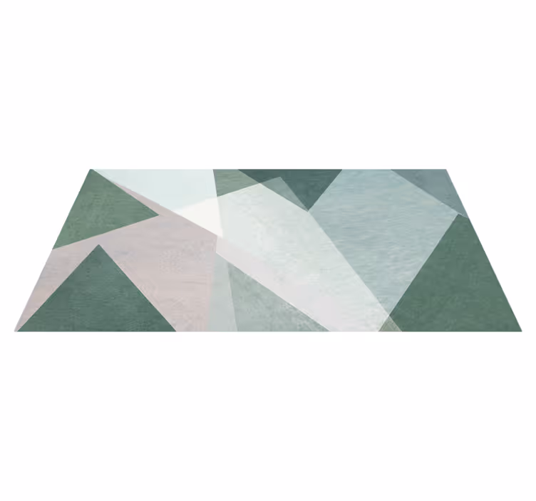 Geometrik pvc halı ada yeşili geometrik desenler - TenStickers