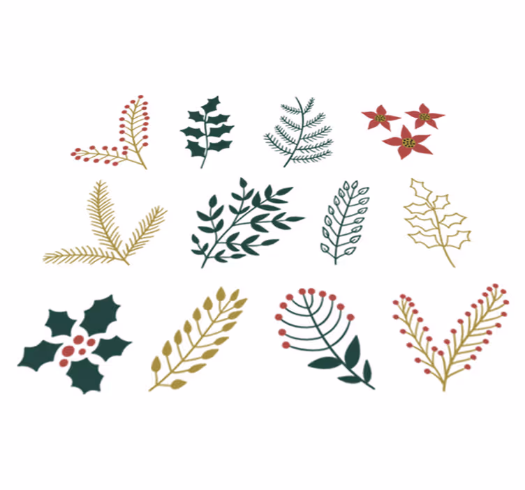 Yemek odası pvc halı noel süsleri - TenStickers