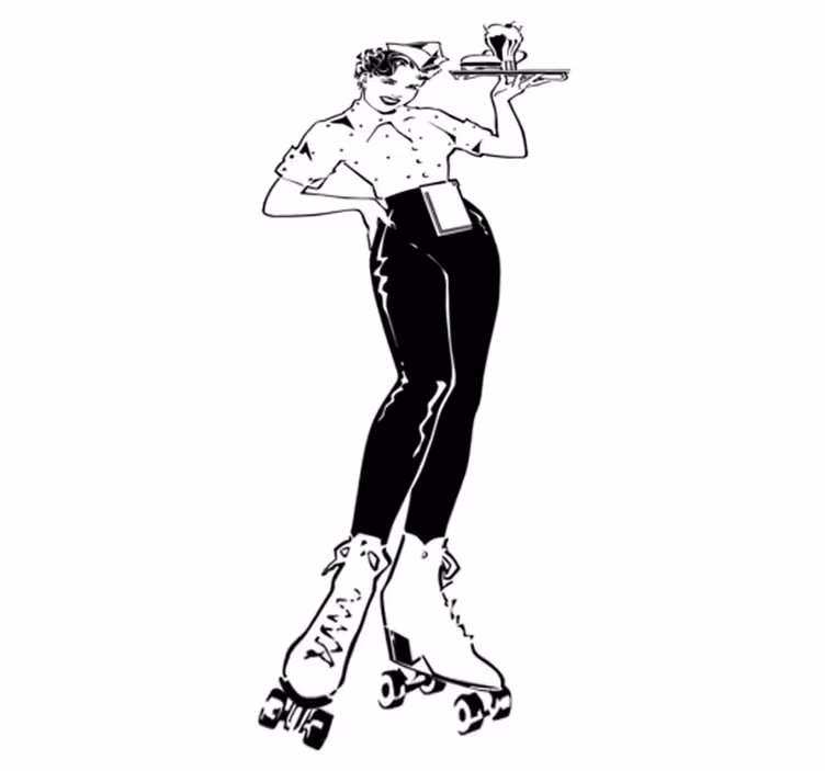 Mutfak pvc halı - vintage garson - TenStickers