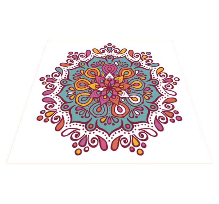 Mutfak pvc halı renkli fayans mandala - TenStickers