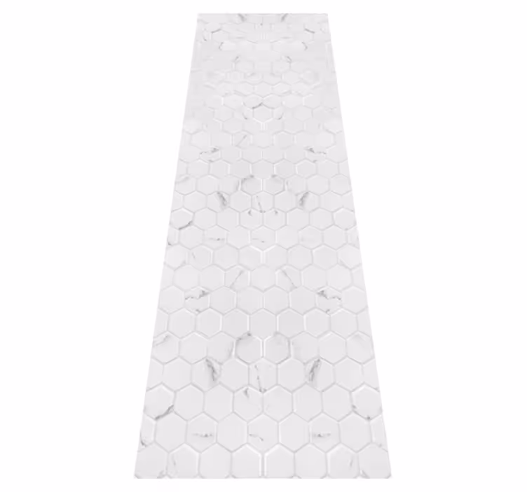 Mutfak pvc halı altıgen şık gri karolar - TenStickers