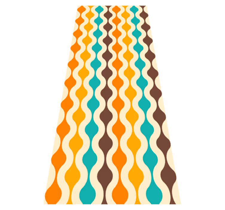 Mutfak pvc halı geometrik retro orta Çağ 70'ler - TenStickers