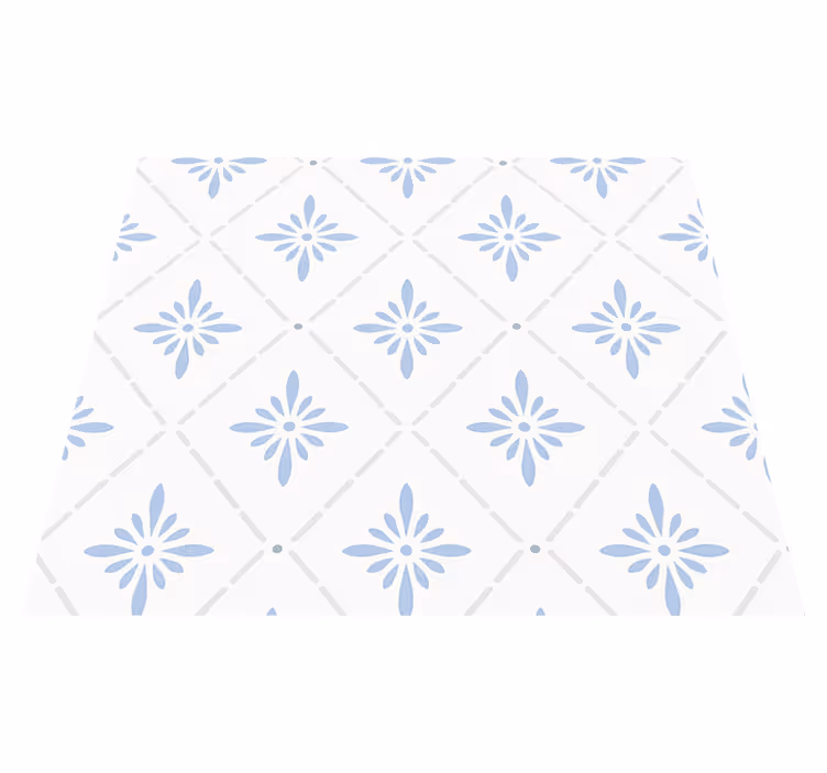 Mutfak pvc halı mavi rhombus karolar - TenStickers