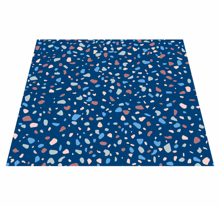 Mutfak pvc halı koyu mavi terrazzo - TenStickers