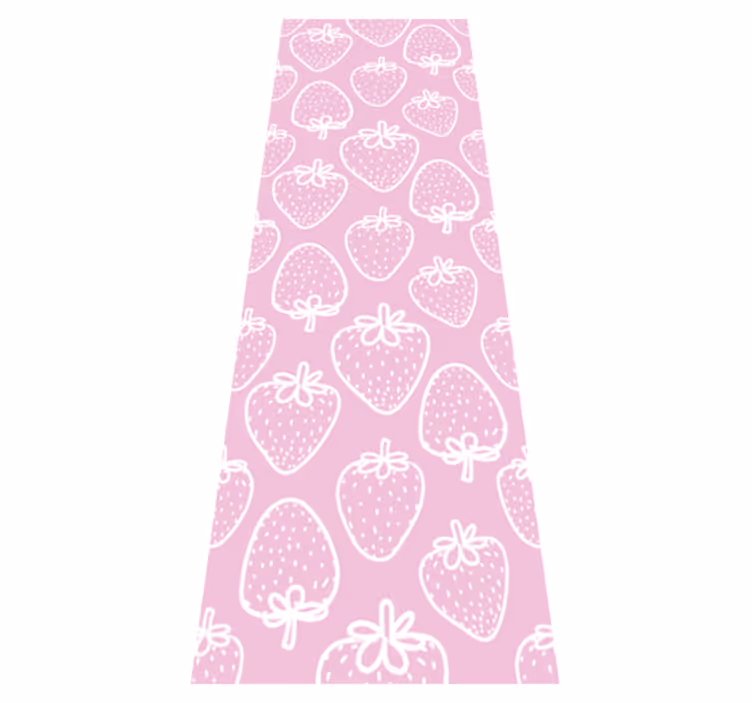 Mutfak pvc halı pembe çilek desenli hediye ambalajı - TenStickers