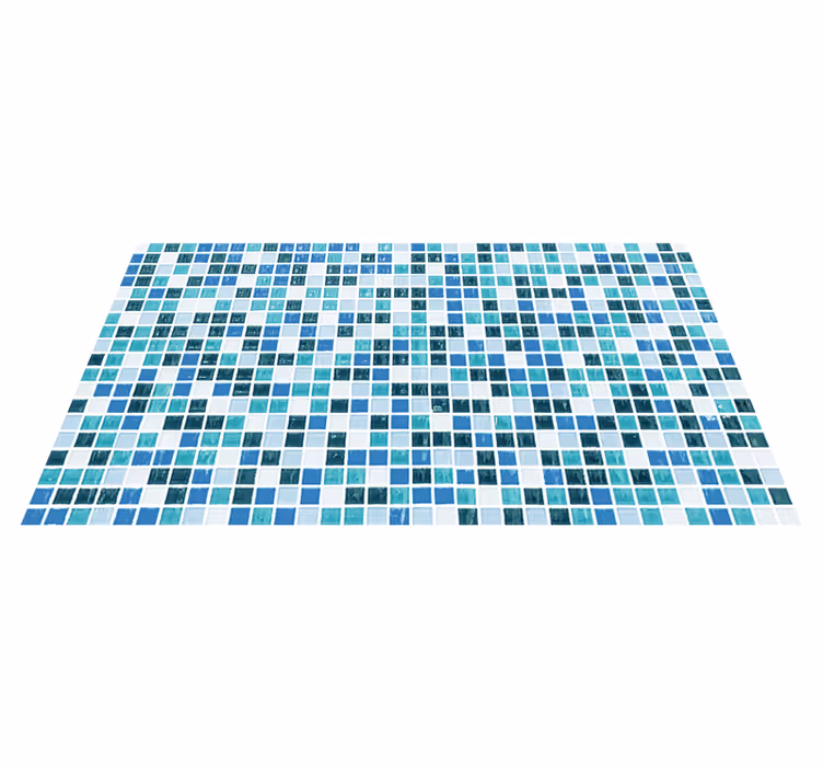 Banyo pvc halı mavi mozaik karolar - TenStickers