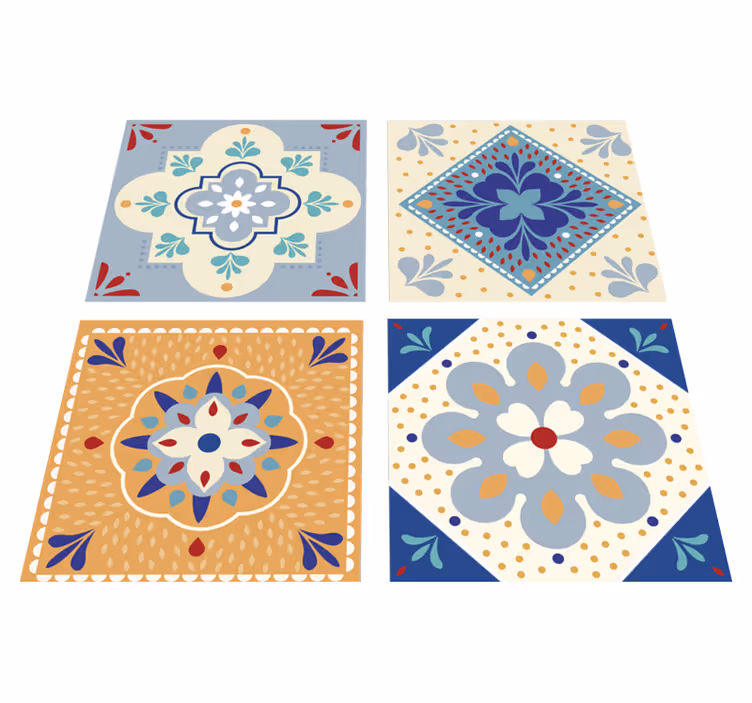 Banyo pvc halı renkli palet - TenStickers