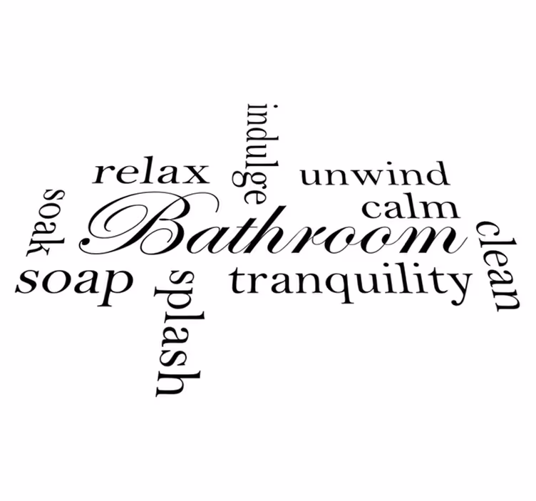 Banyo pvc halı - rahatlatıcı banyo kelimeleri - TenStickers