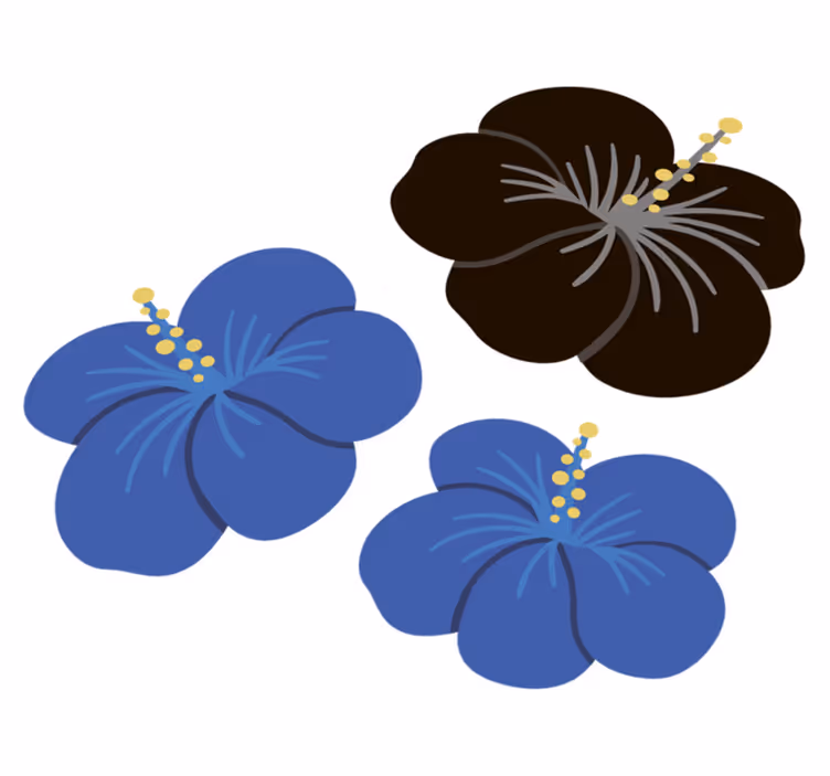 Çiçekler ve bitkiler pvc halı hibiskus Çiçek düzeni - TenStickers