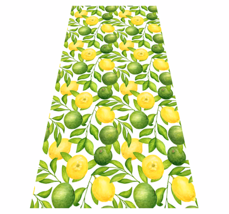 Çiçekler ve bitkiler pvc halı limon ve lima deseni - TenStickers