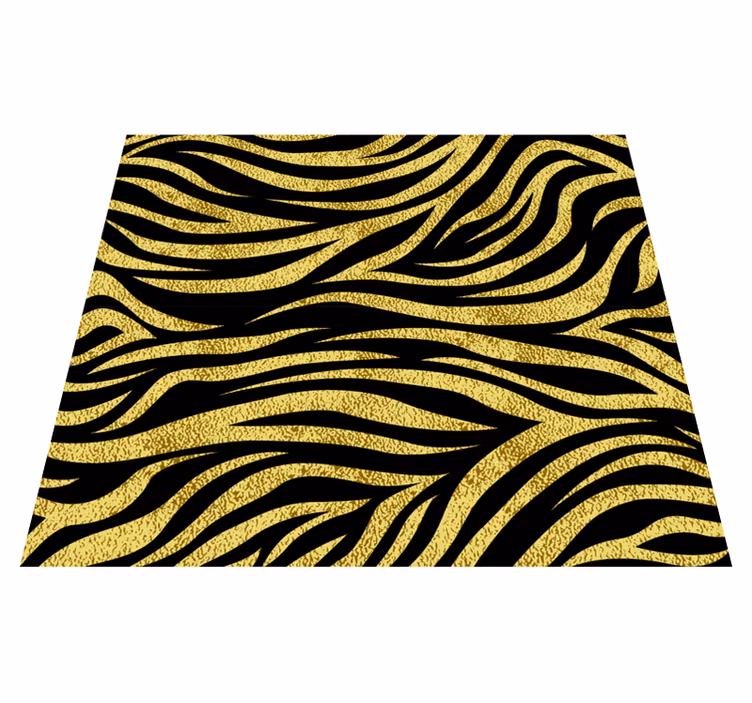Hayvan baskı pvc halı altın zebra deseni - TenStickers