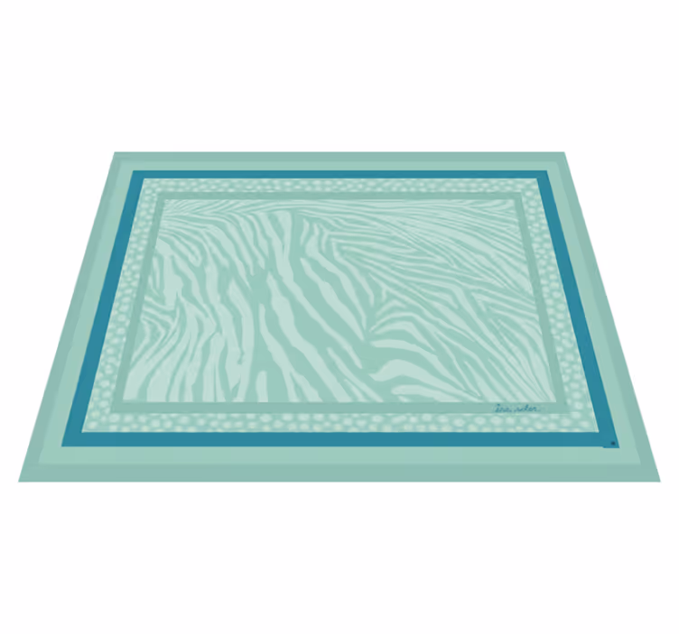 Oturma odası pvc halı mint zebra desenli - TenStickers