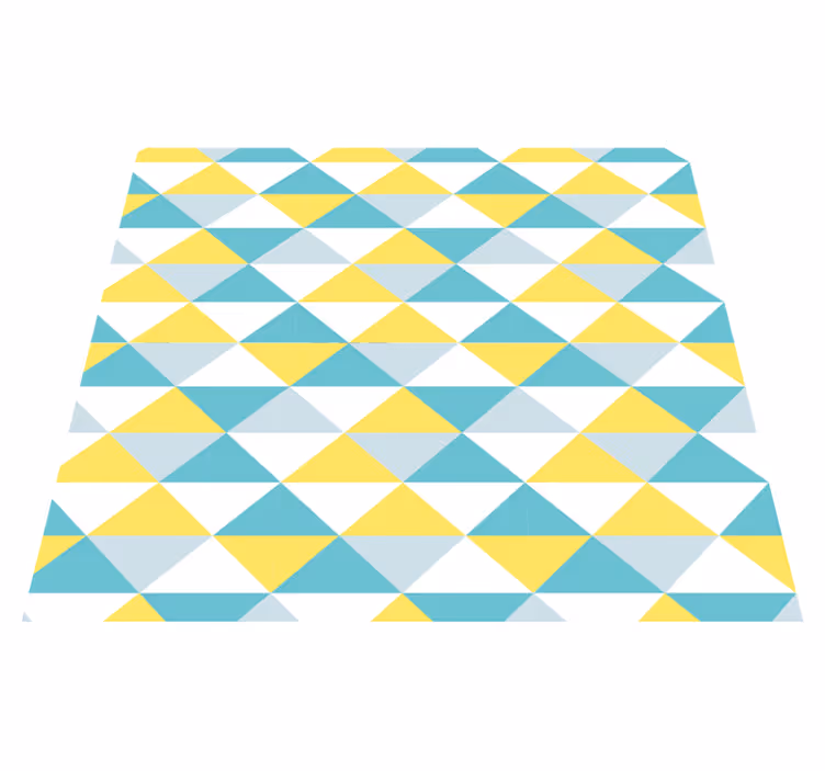 Geometrik pvc halı - sarı ve mavi tonlarında geometrik desen - TenStickers