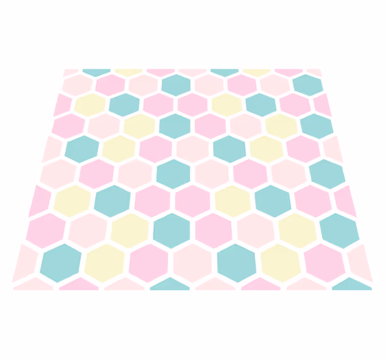Geometrik pvc halı pastel renkler ve geometrik desenler - TenStickers