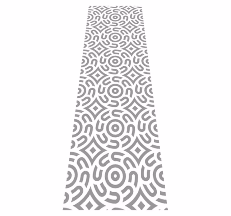 Geometrik pvc halı beyaz daireli desenli - TenStickers
