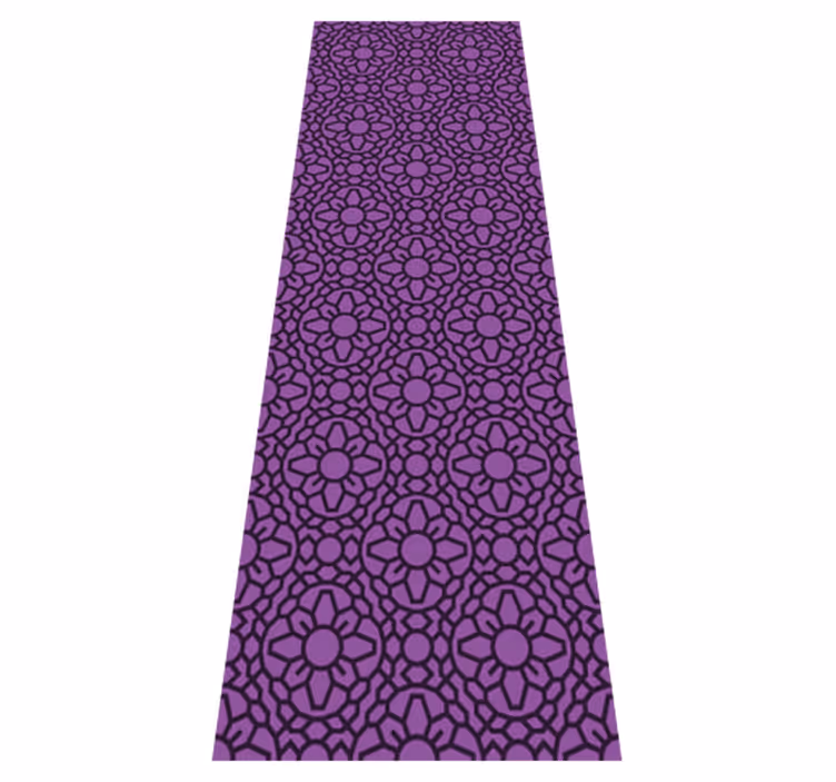 Geometrik pvc halı mor daire çiçekleri - TenStickers