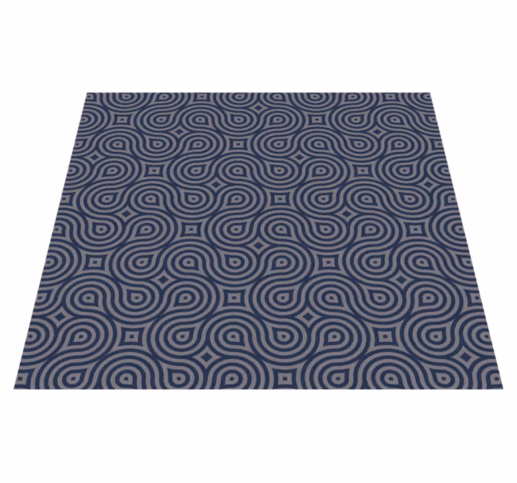 Geometrik pvc halı mavi geometrik formlar - TenStickers
