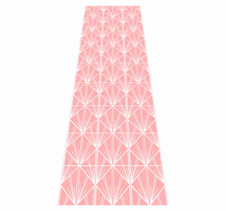 Geometrik pvc halı modern sanat pembe beyaz desen - TenStickers