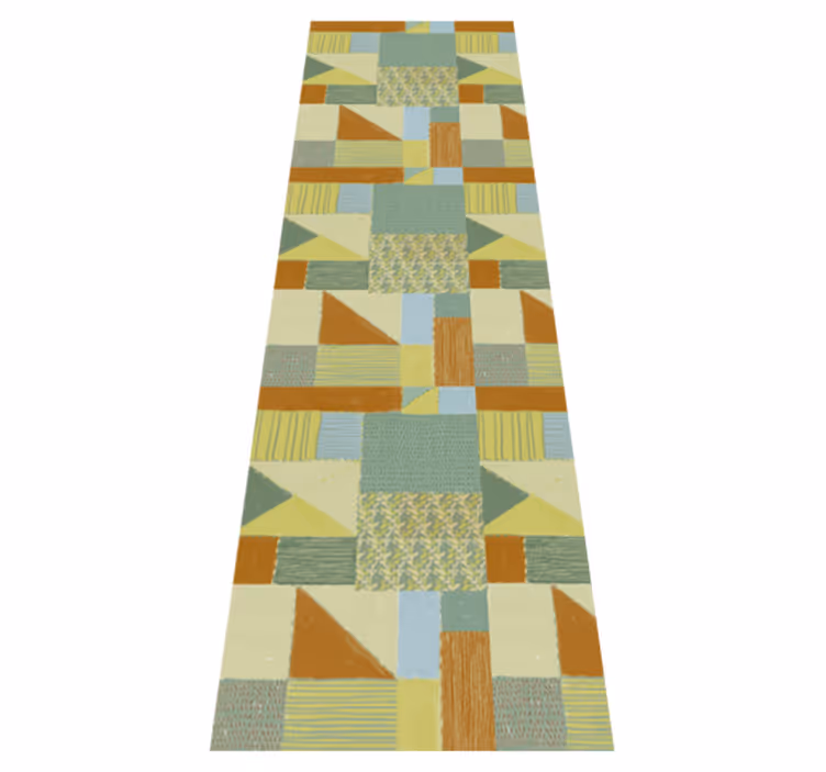 Geometrik pvc halı renkli Üçgen patchwork tasarım - TenStickers