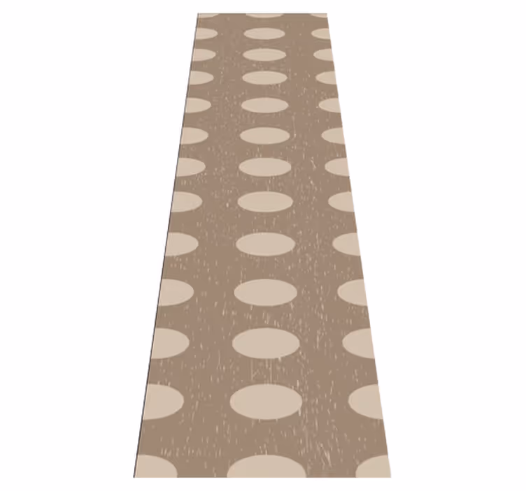 Geometrik pvc halı kahverengi daire deseni - TenStickers