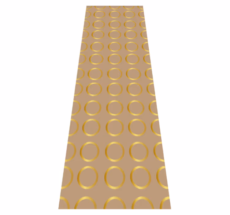 Geometrik pvc halı altın daire desenli - TenStickers