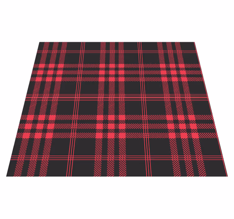Noel pvc halı - noel tartan deseni - TenStickers