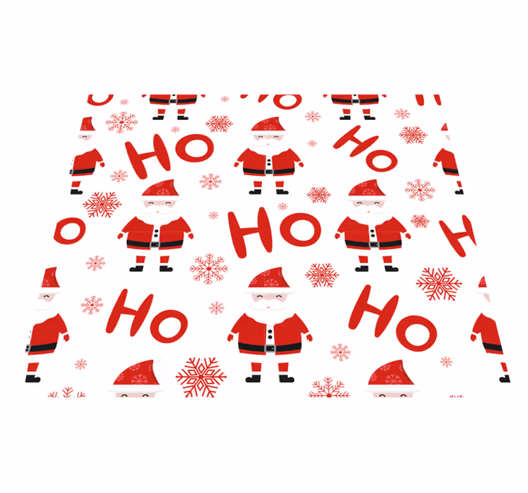 Noel pvc halı santa claus ve hohoho deseni - TenStickers