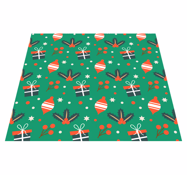 Noel pvc halı Şeker desenli yeşil - TenStickers