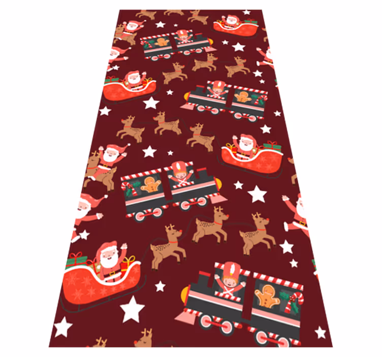 Noel pvc halı - noel baba kızaklı - TenStickers