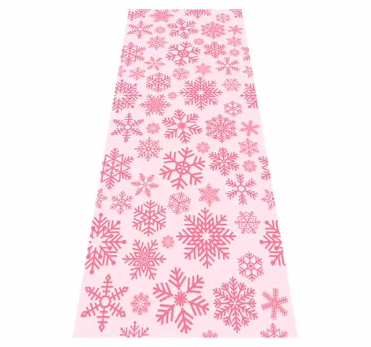 Noel pvc halı pembe kar tanesi deseni - TenStickers
