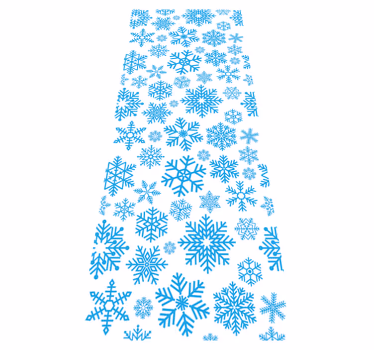 Noel pvc halı mavi kar taneleri farklı şekillerde - TenStickers