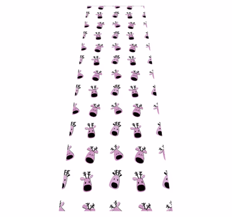 Noel pvc halı pembe geyik noel deseni - TenStickers
