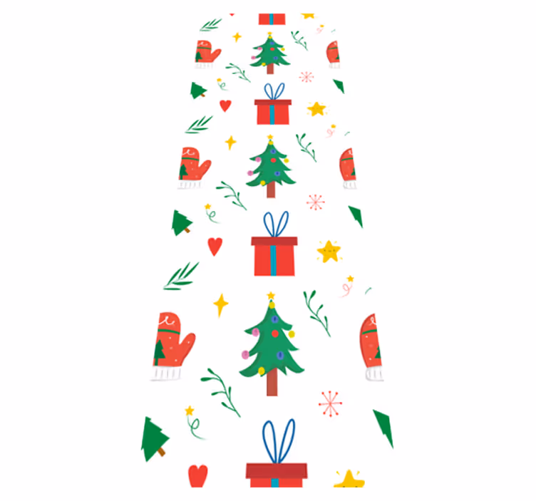 Noel pvc halı - renkli hediyeler ve eldivenler - TenStickers