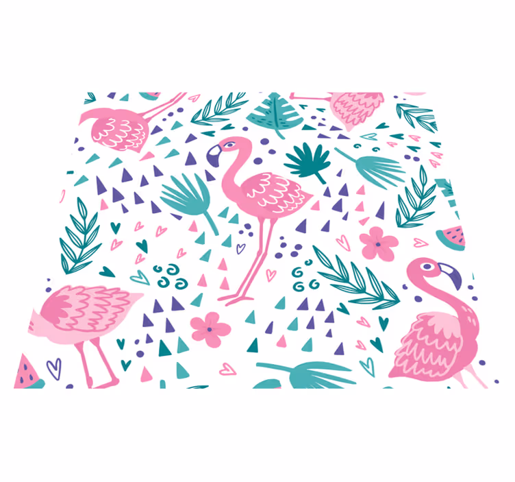 Yatak odası pvc halı flamingo deseni - TenStickers