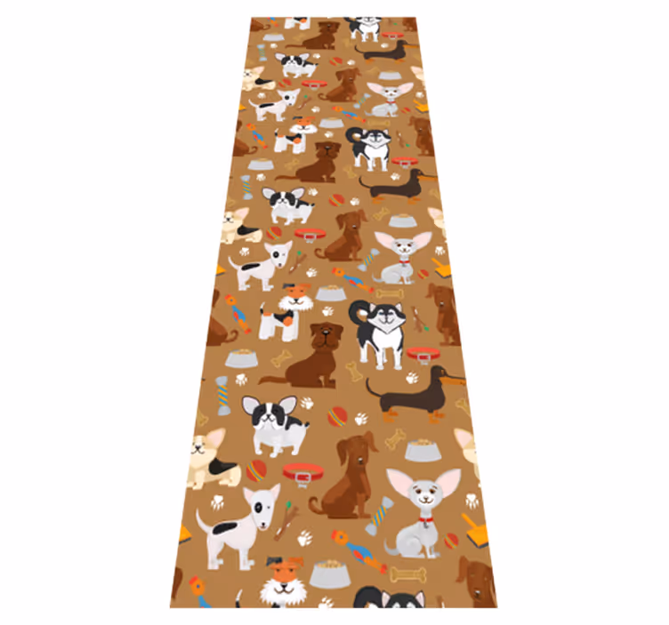 Yatak odası pvc halı sevimli köpek desenleriyle - TenStickers