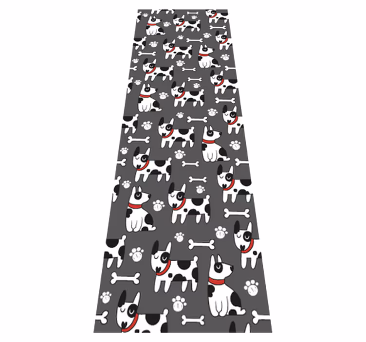 Yatak odası pvc halı siyah beyaz köpek - TenStickers