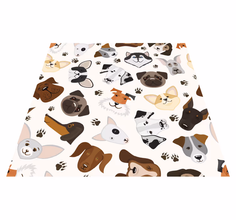 Yatak odası pvc halı sevimli köpek desenleri - TenStickers