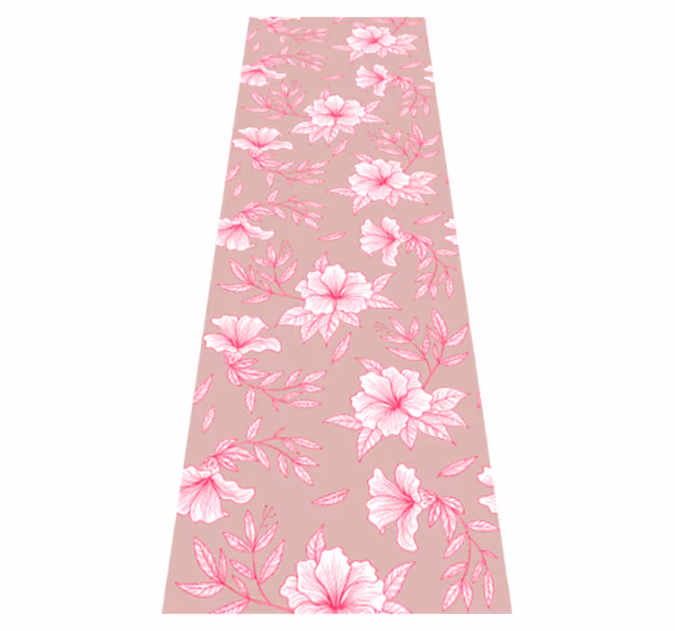 Yatak odası pvc halı neon pembe lotus - TenStickers