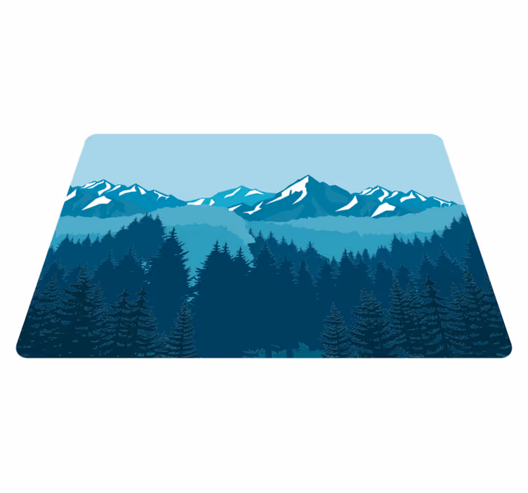 Doğa pvc halı mavi/yeşil manzara - TenStickers