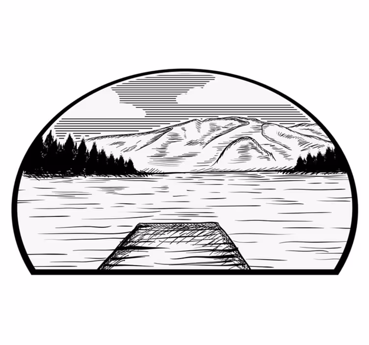 Doğa pvc halı motorhome çam gölü - TenStickers