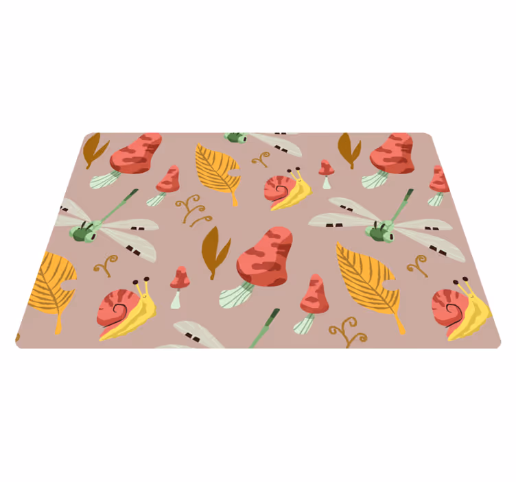 Doğa pvc halı sonbahar fauna ve flora deseni - TenStickers